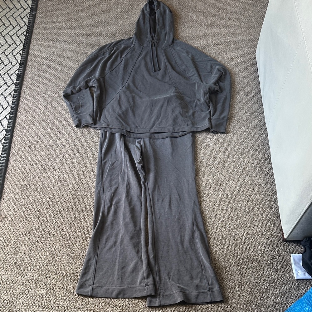 Gray Women's Hoodie and Pants Set